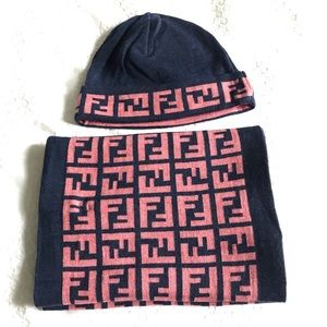 fendi hat scarf set
